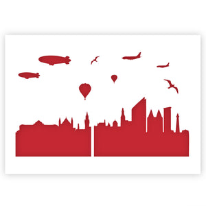 The Hague City Skyline Stencil A3 Size