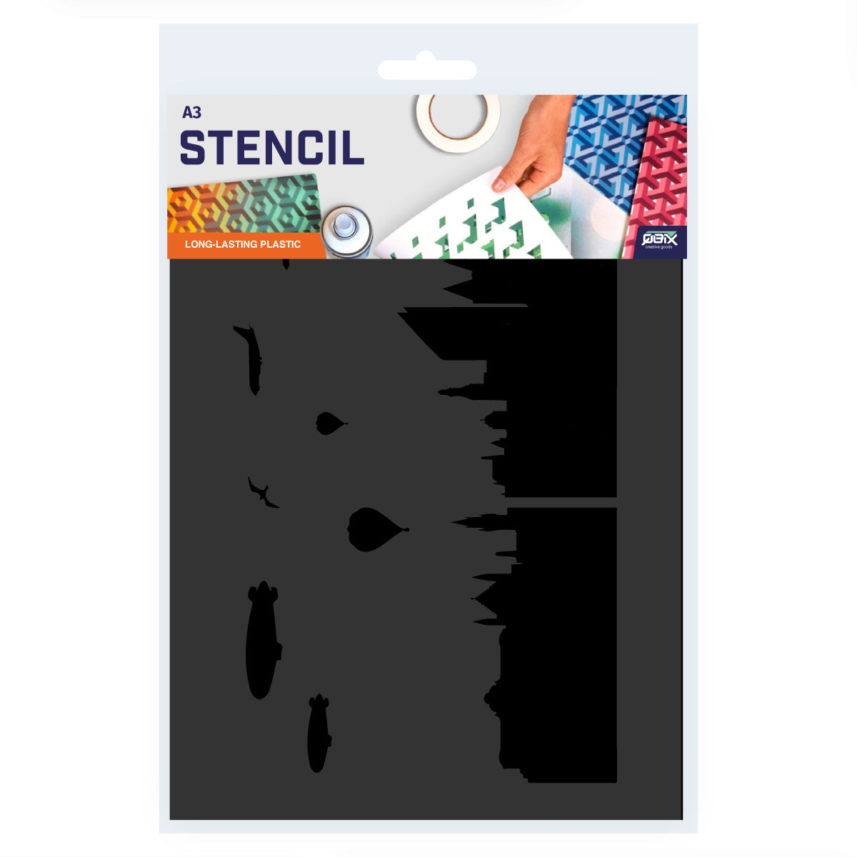 Packaged The Hague City Skyline Stencil A3 Size