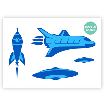 Spacecraft Stencil - 2 Layer A3 Size Template