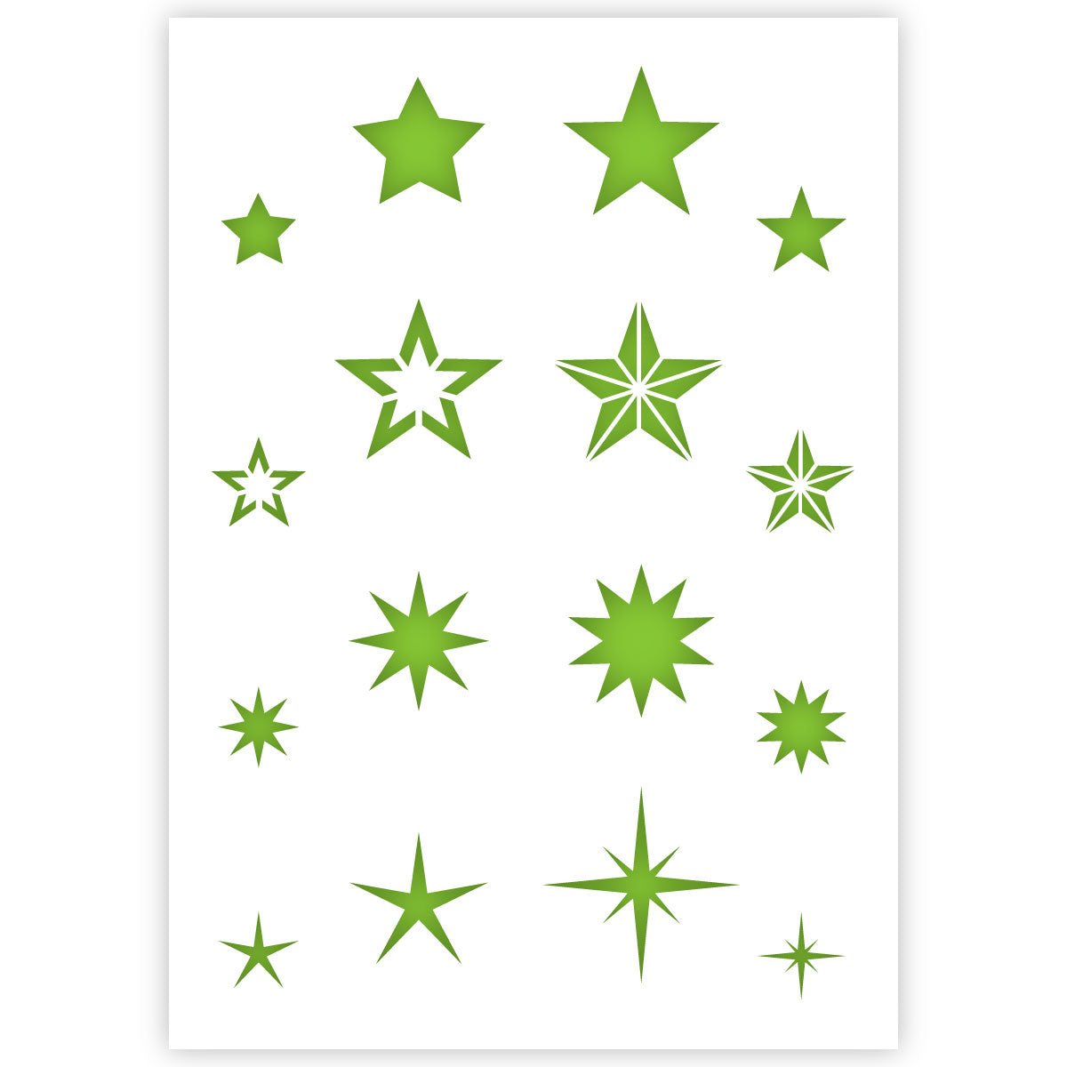 Star stencils cut out 