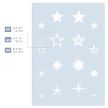 Load image into Gallery viewer, Star Stencil Art Template plastic stencils in 3 Sizes