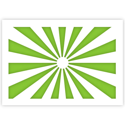 Sun Rays Stencil template A5 A4 A3 Size