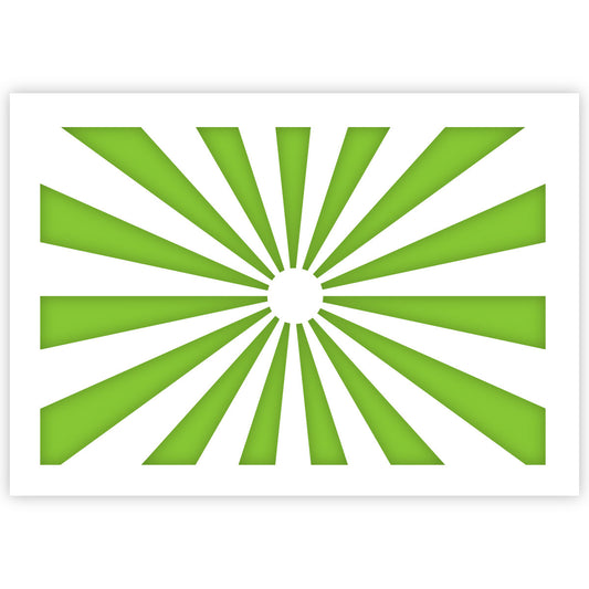 Sun Rays Stencil template A5 A4 A3 Size