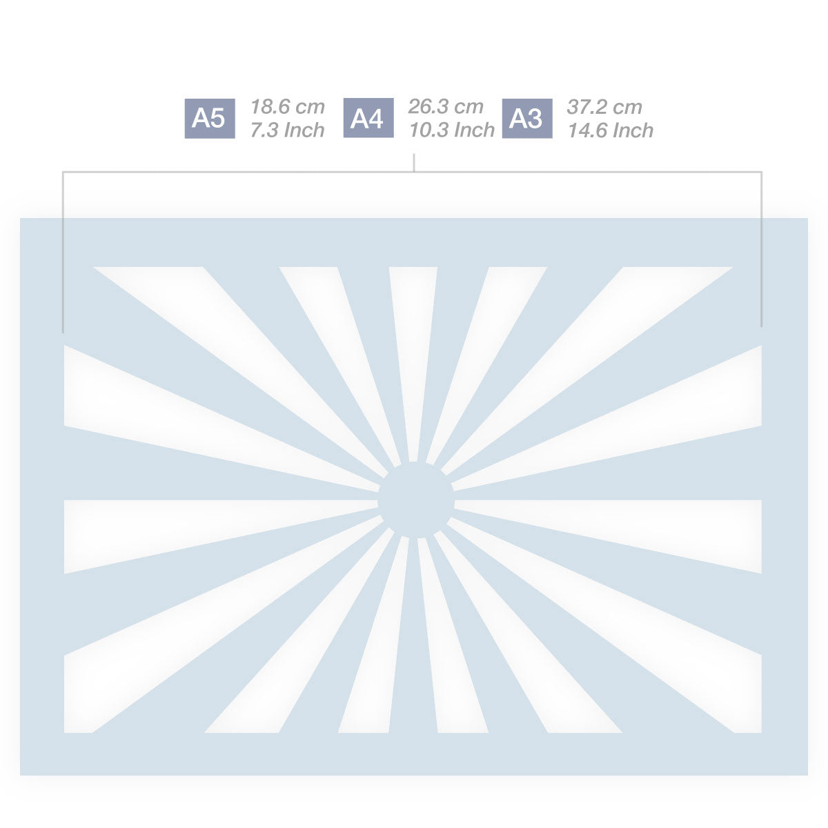 Sun Stencil Template in 3 Sizes