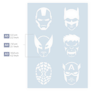 Measurements Marvel Stencil Superhero Stencil 3 Sizes