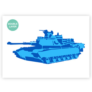 War Tank Stencil - 2 Layer A3 Size Template
