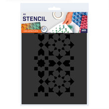 Load image into Gallery viewer, Packaged Morrocan Tile Stencil A3 Size 5