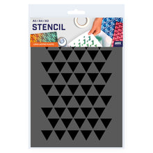 Load image into Gallery viewer, Packaged Triangle Pattern Stencil 3 Sizes