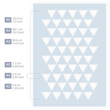 Load image into Gallery viewer, Measurements Triangle Pattern Stencil 3 Sizes