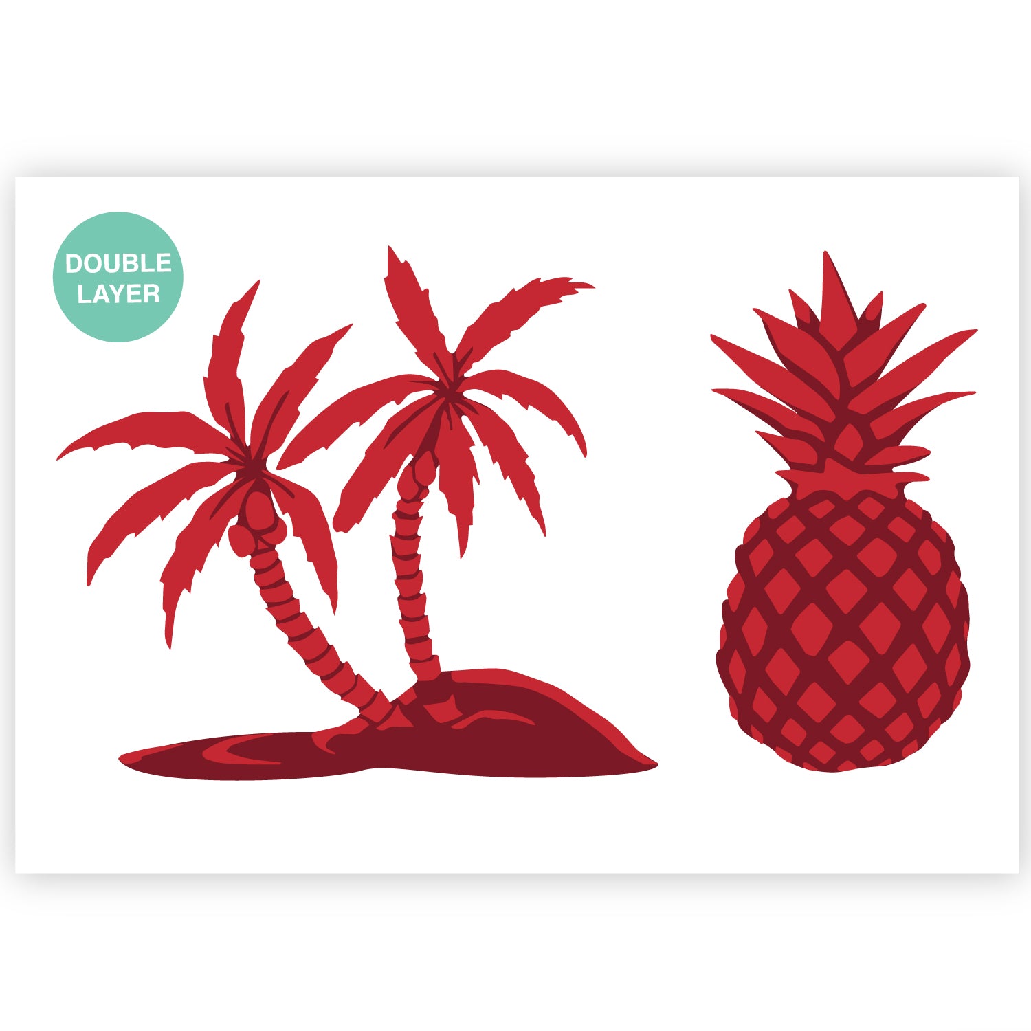 stencil of pineapple two layers