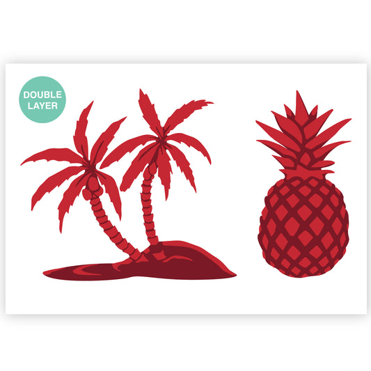 stencil of pineapple two layers