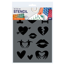 Load image into Gallery viewer, Packaged Valentine Stencil Kiss Heart I Love You Together 3 Sizes