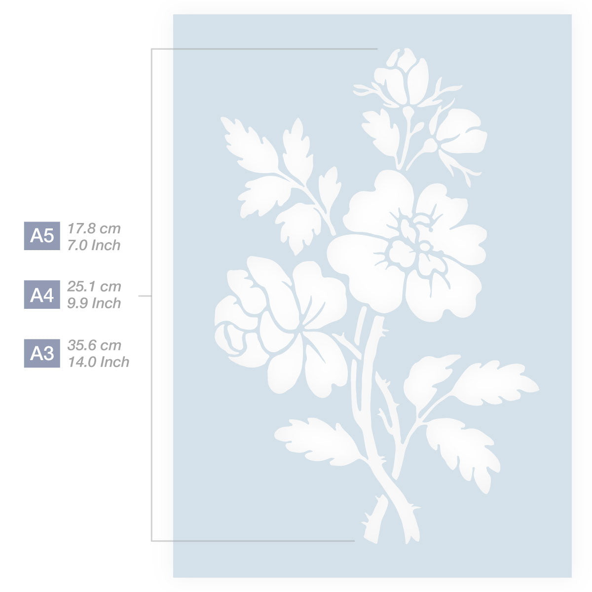 Flower Stencil - Wild Flowers Stencil - A3 size