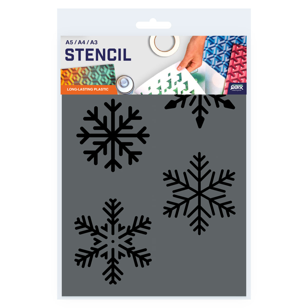 snow crystals stencil artwork