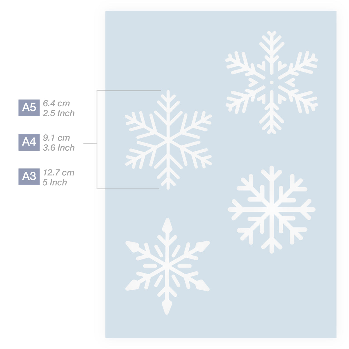 snow crystals stencil art