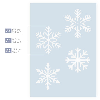 snow crystals stencil art
