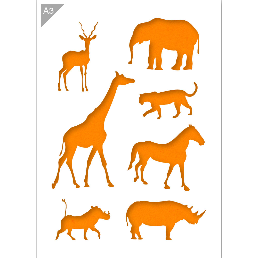 African animals stencil