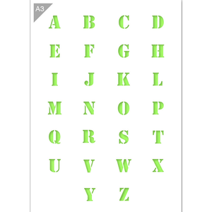 Letter Stencil Alphabet A3 Size