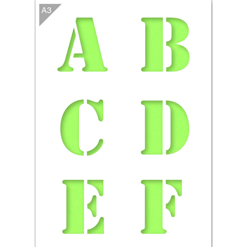 Letter Stencil A B C D E F A3 Size