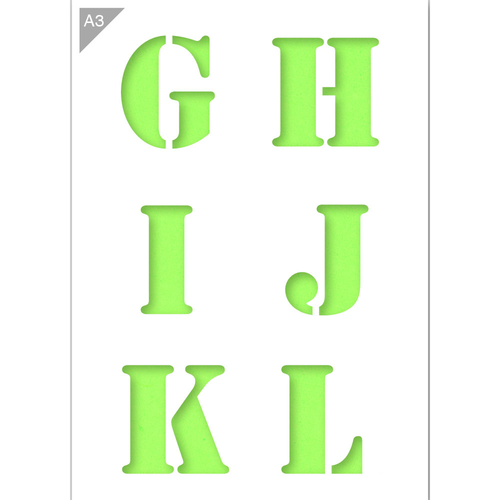 Letter Stencil G H I J K L A3 Size