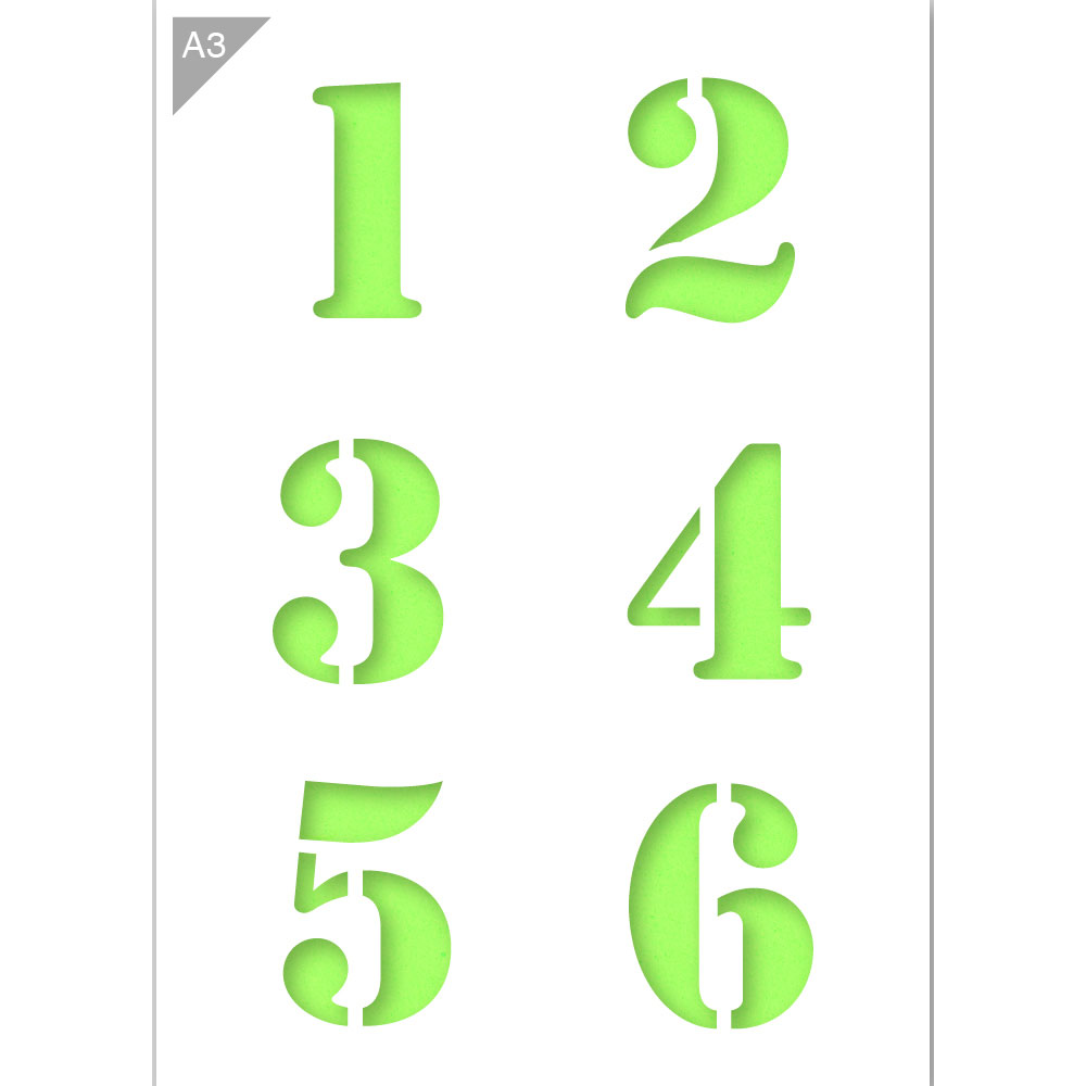 Large Alphabet Letter & Number Glass Etching Stencils (1 inch tall)