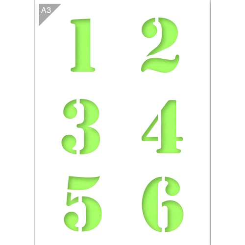 Number Stencil 1 2 3 4 5 6 A3 Size