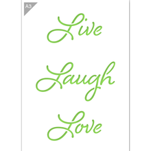 Load image into Gallery viewer, Live Laugh Love Stencil - A3 Size Stencil