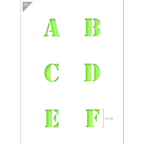 Letter Stencil A B C D E F A5 Size