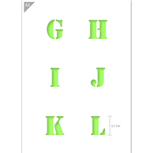 Load image into Gallery viewer, Letter Stencil G H I J K L A5 Size