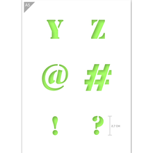 Load image into Gallery viewer, Letter Stencil Y Z @ # ! ? A5 Size