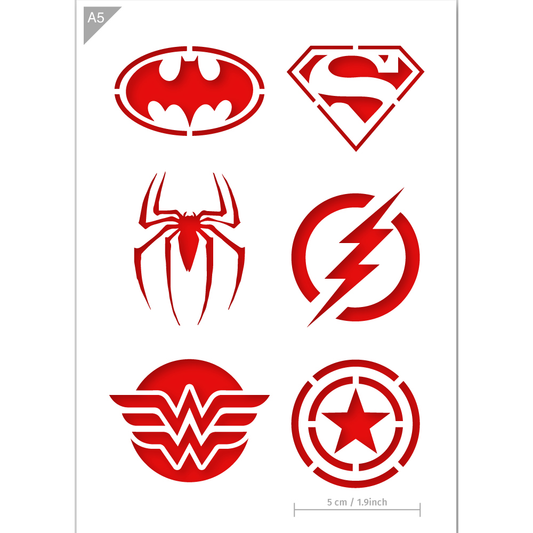 Superhero Stencil Superman - A3 Size - 42 x 29.7 cm
