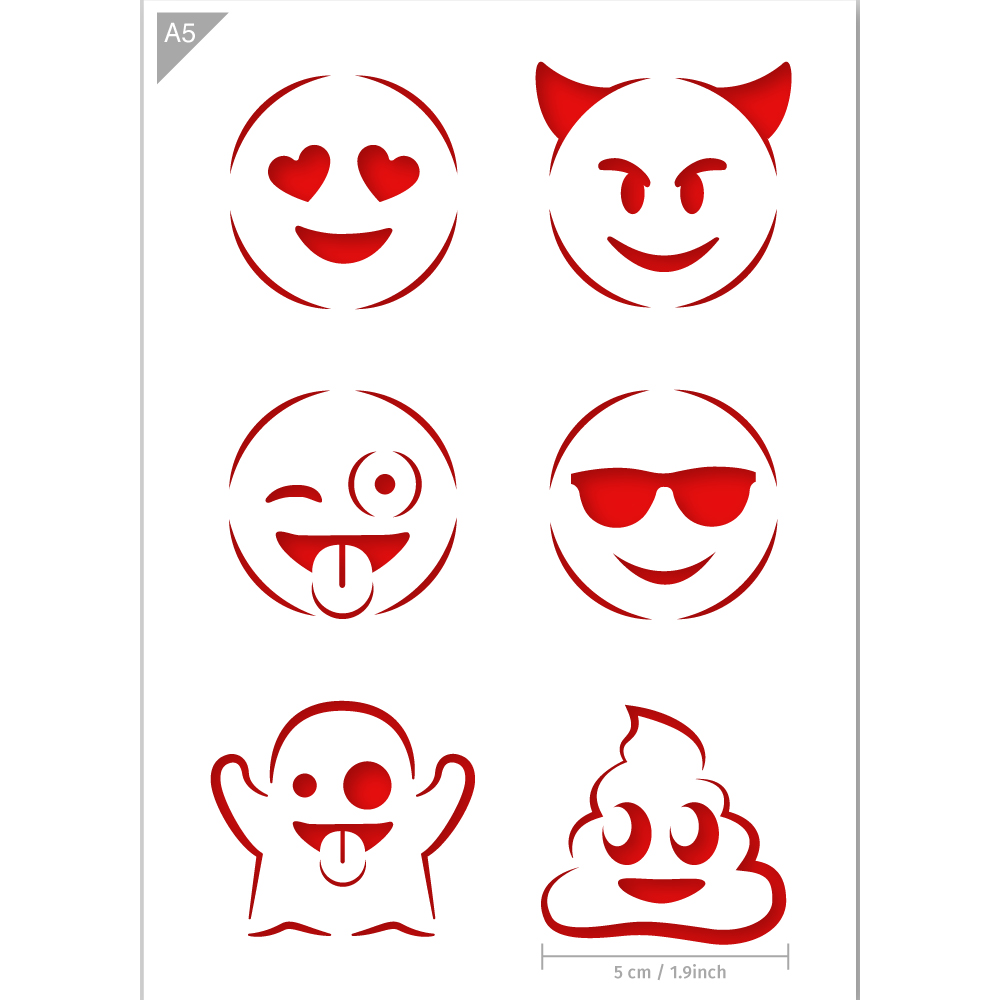 Emoji Stencil A5 A3 Size