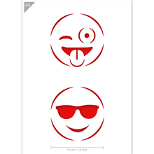 Load image into Gallery viewer, Emoji Wink Cool Stencil A5 Size