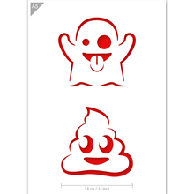 Load image into Gallery viewer, Emoji Ghost Poop Stencil A5 A3 Size