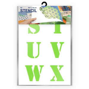 Packaged Letter Stencil S T U.V W X A3 Size