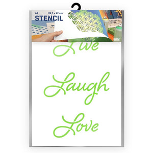Live Laugh Love Stencil - A3 Size Stencil
