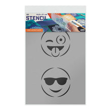 Load image into Gallery viewer, Packaged Emoji Wink Cool Stencil A5 Size