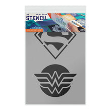 Load image into Gallery viewer, Superhero Stencil - Superman, Wonder Woman - A5 Size Stencil