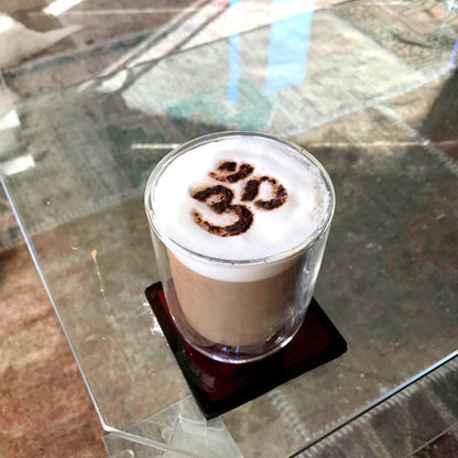 Cappuccino Stencils - Reusable Barista Stencil - Coffee Stencils - 12pcs yoga, nature & good vibes